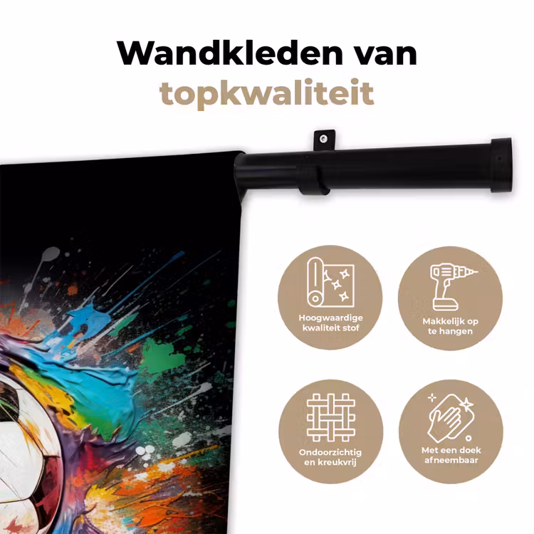 Wandkleed - Voetbal omringd door verfklodders — 3