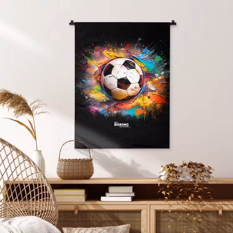 Wandkleed - Voetbal omringd door verfklodders — 4