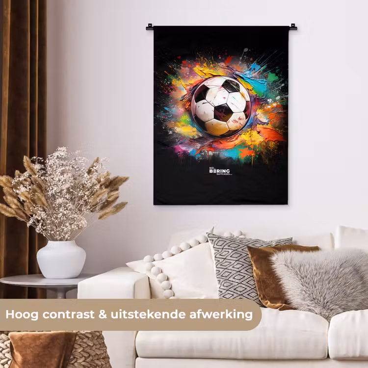 Wandkleed - Voetbal omringd door verfklodders — 5