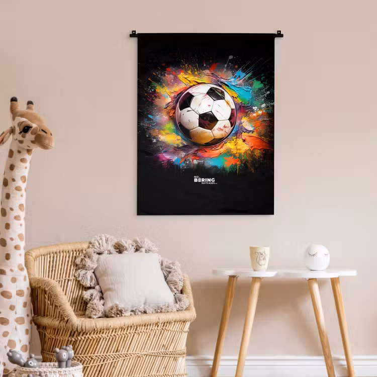 Wandkleed - Voetbal omringd door verfklodders — 6