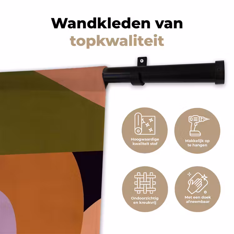 Wandkleed - Vormen - Abstract - Kleuren - Vierkant — 3