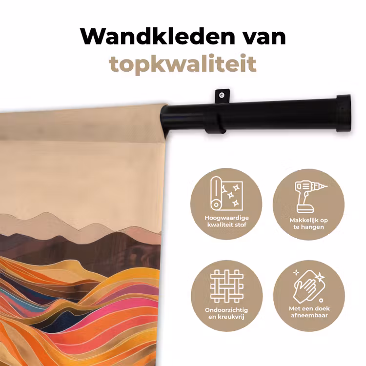 Wandkleed - Zon - Kleurrijk landschap - Bergen — 3