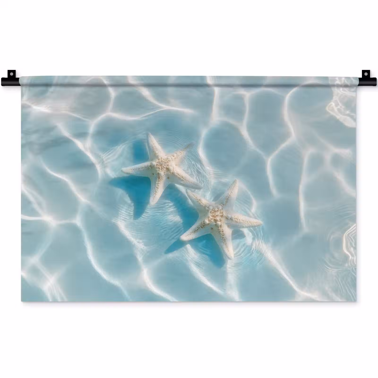 Wandkleed - Zeesterren - Golvend water - Rustgevend — 1
