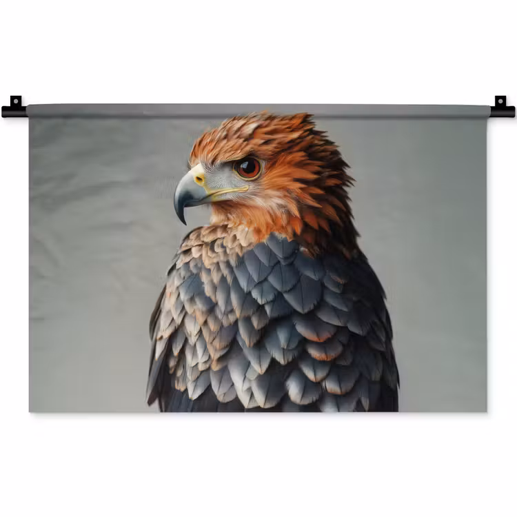 Wandkleed - Vogel - Realistisch - Veren - Bruin — 1