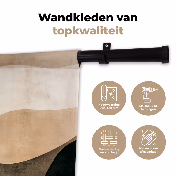 Wandkleed - Vormen - Okergeel - Abstract — 3