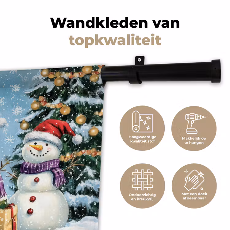Wandkleed - Vrolijk -  Sneeuw - Kleurrijk — 3