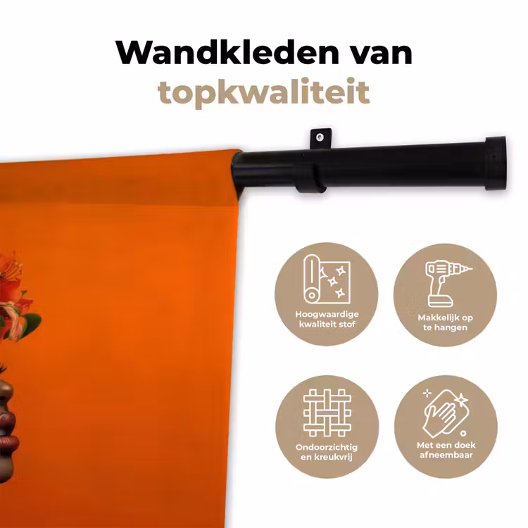 Wandkleed - Vrouw - Chilipepers - Pepers - Bloemen — 3