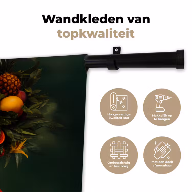 Wandkleed - Vrouw - Vruchten - Papaja - Ananas — 3