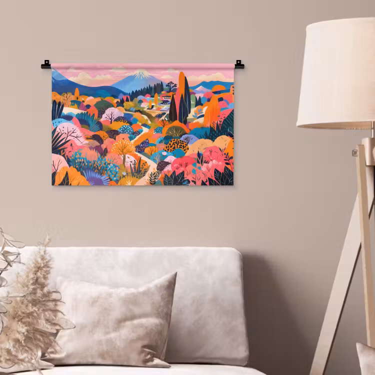 Wandkleed - Witte bergtop - Modern - Kleurrijk — 2