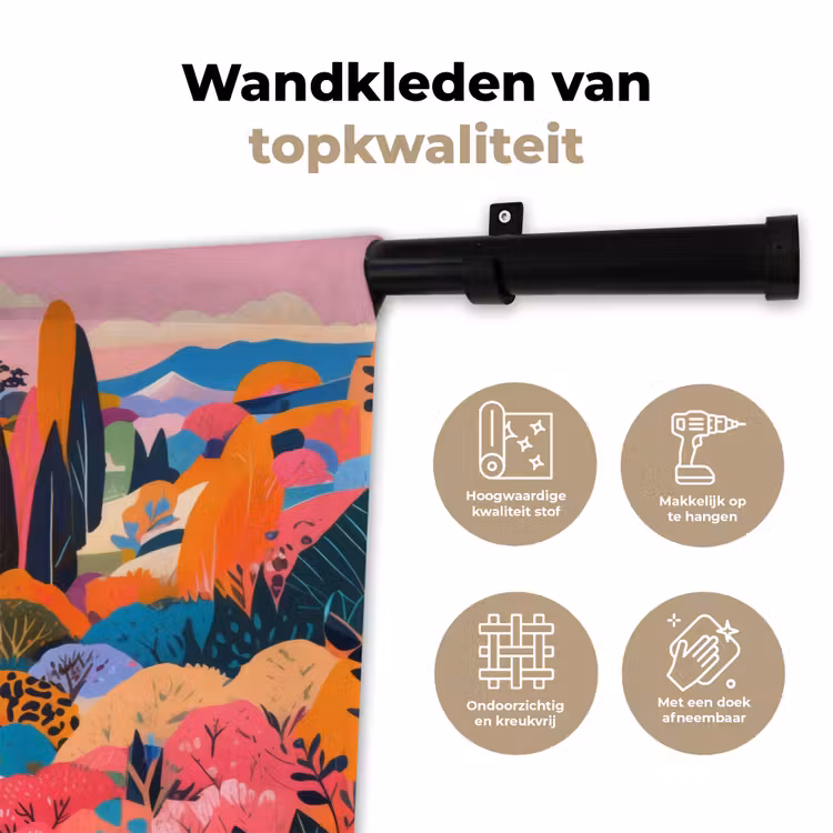 Wandkleed - Witte bergtop - Modern - Kleurrijk — 3