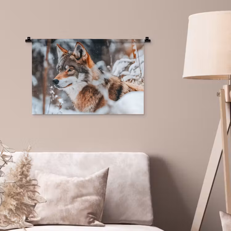 Wandkleed - Wolf - Sneeuw - Winter - Dieren - Natuur - Sneeuw — 2