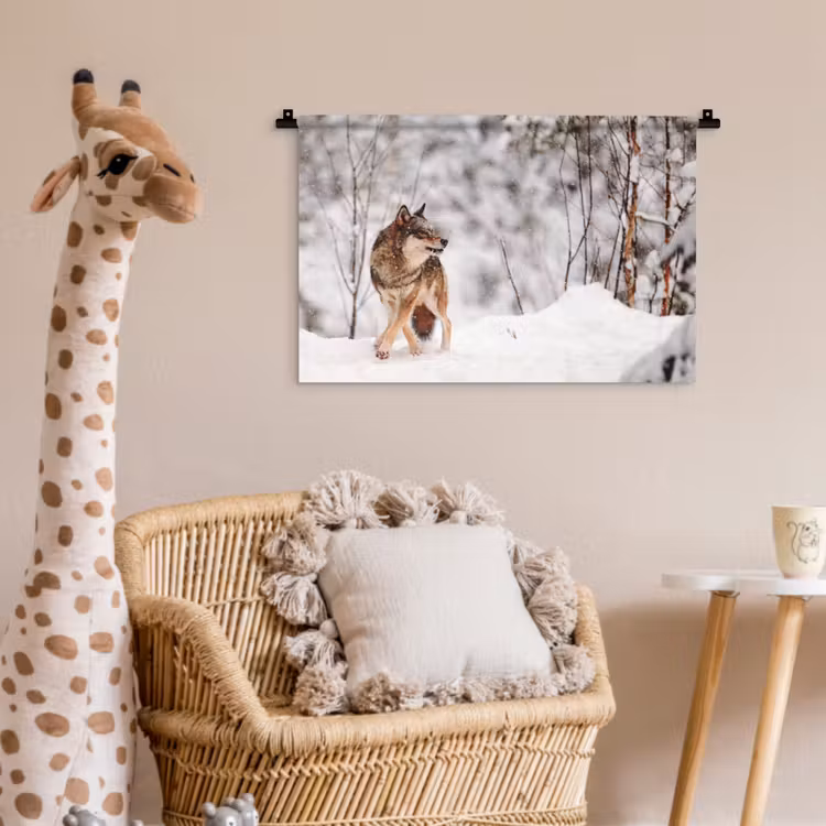 Wandkleed - Wolf - Winter - Sneeuw - Natuur - Dieren — 5