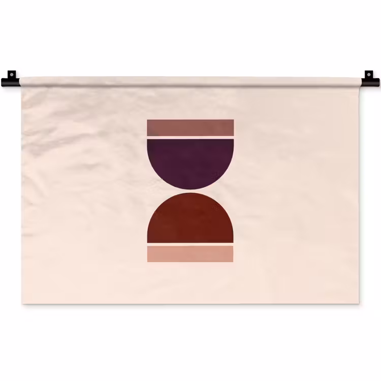 Wandkleed - Zandloper - Symmetrisch - Rood - Paars — 1