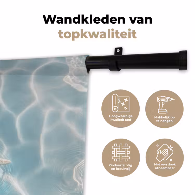 Wandkleed - Zeesterren - Golvend water - Rustgevend — 3