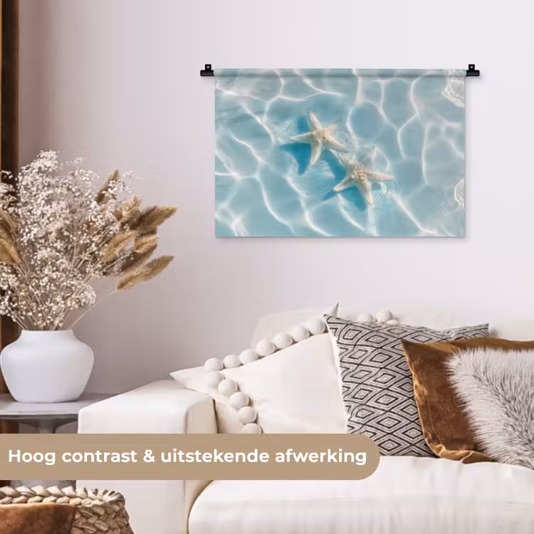 Wandkleed - Zeesterren - Golvend water - Rustgevend — 4