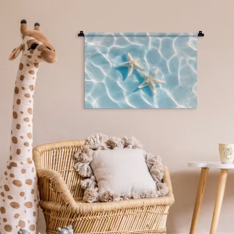 Wandkleed - Zeesterren - Golvend water - Rustgevend — 5