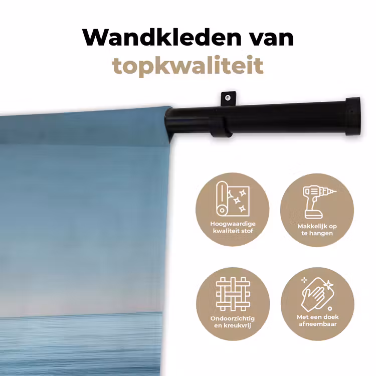 Wandkleed - Zeilbootje - Kalme zee - Helderblauwe hemel — 3