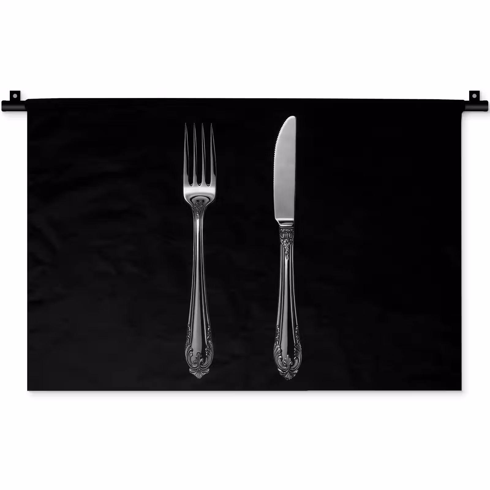 Wandkleed - Vork - Mes - Zilver — 1
