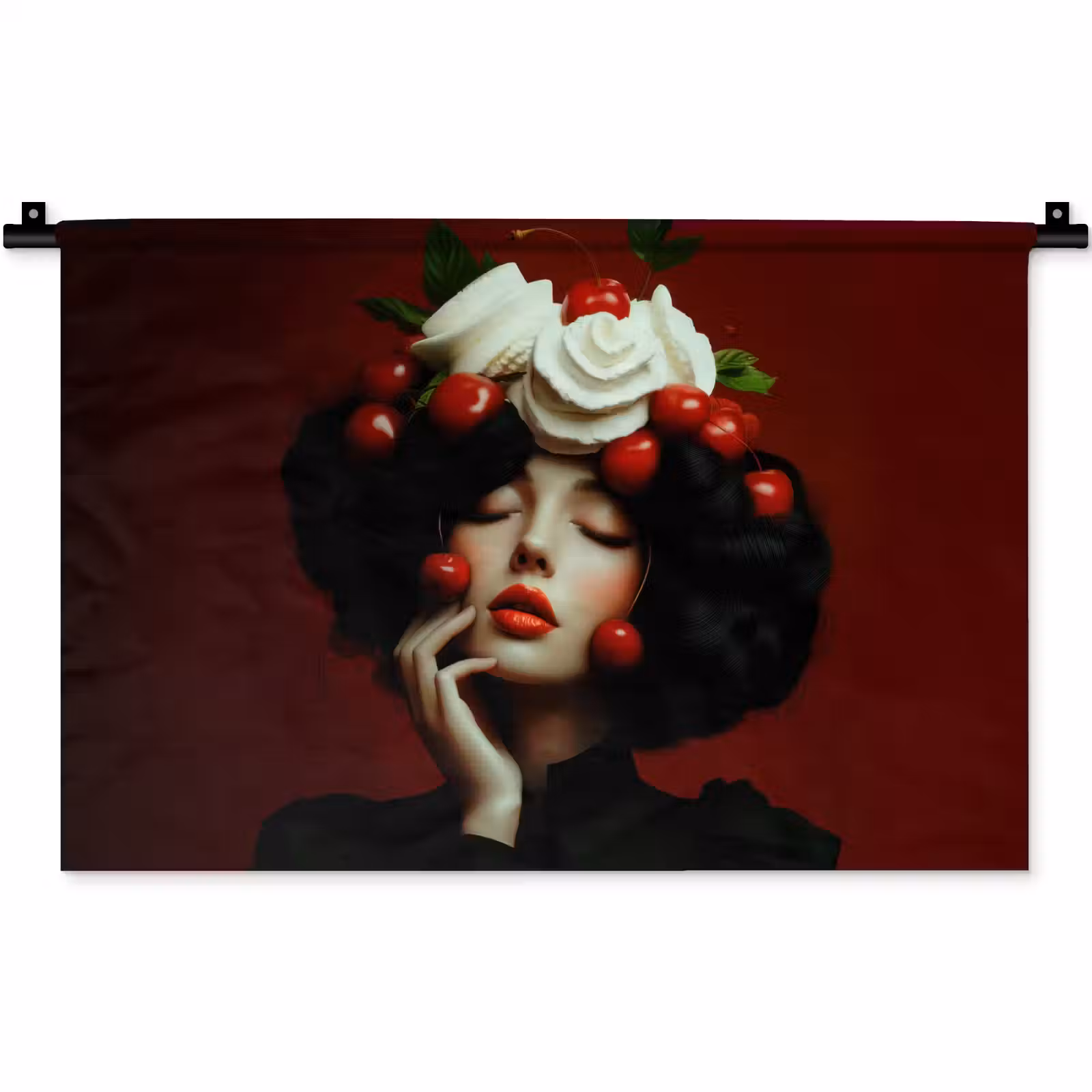 Wandkleed - Vrouw - Kersen - Slagroom — 1