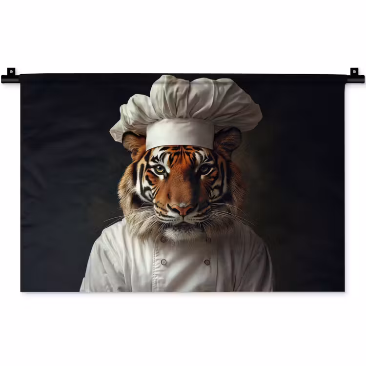 Wandkleed - Tijger - Kokskleding - Bruin — 1