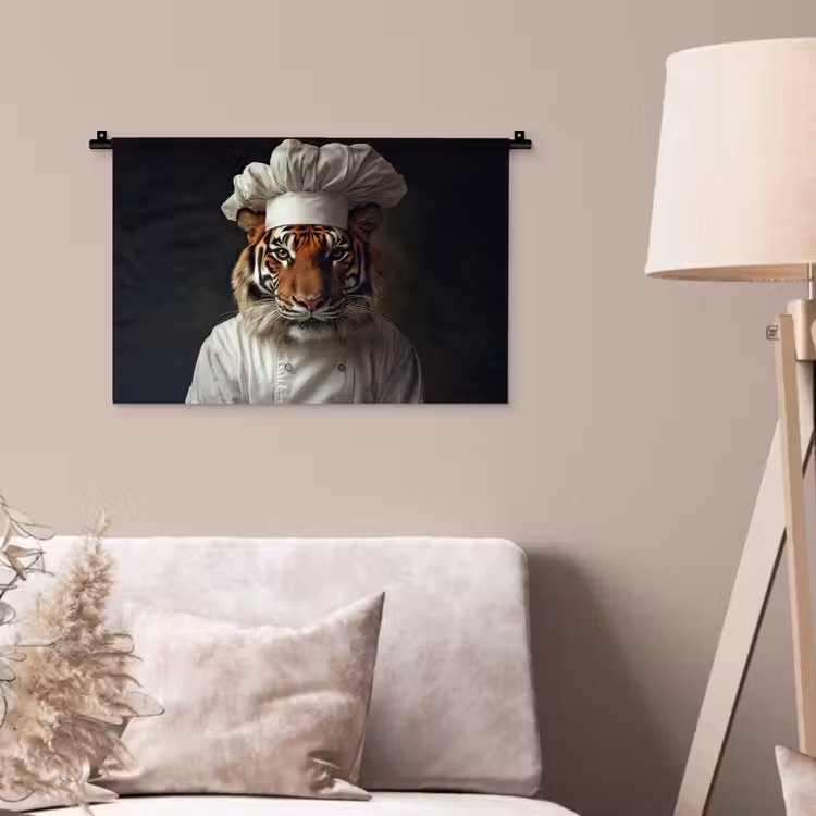 Wandkleed - Tijger - Kokskleding - Bruin — 2