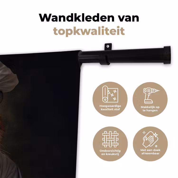 Wandkleed - Tijger - Kokskleding - Bruin — 3
