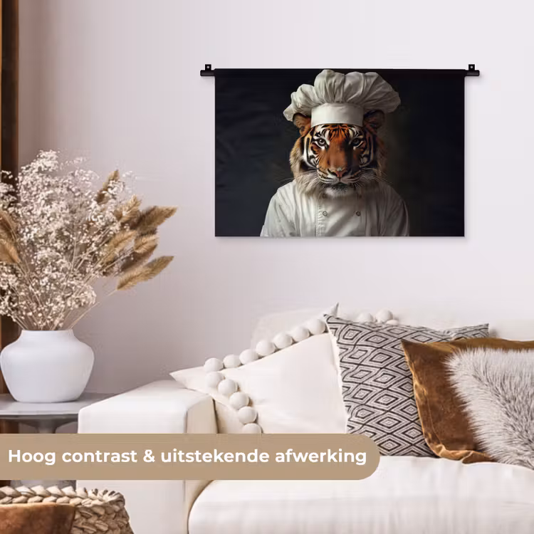 Wandkleed - Tijger - Kokskleding - Bruin — 4