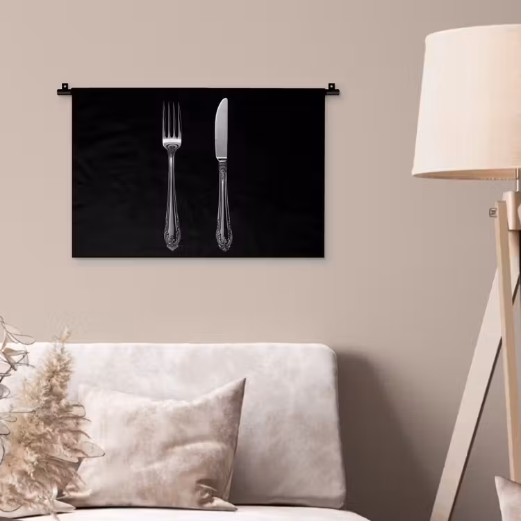 Wandkleed - Vork - Mes - Zilver — 2