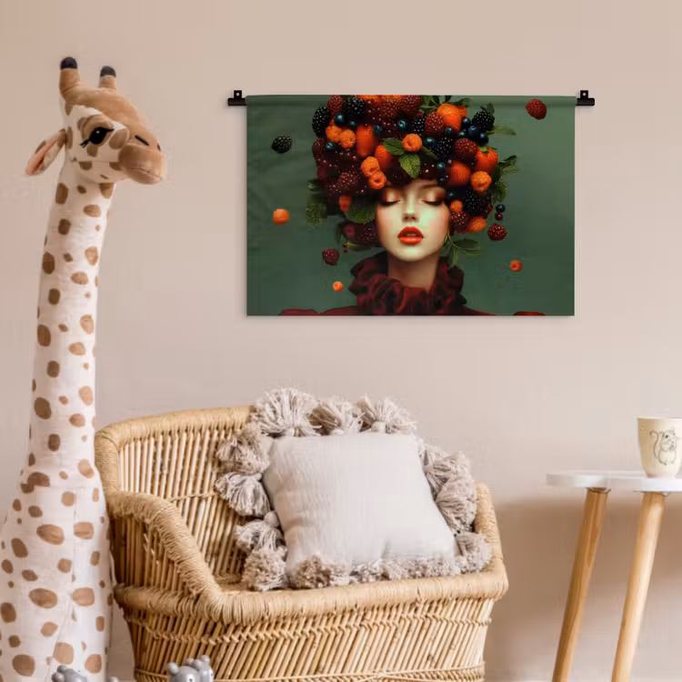 Wandkleed - Vrouw - Aardbeien - Frambozen - Bramen - Bessen — 5
