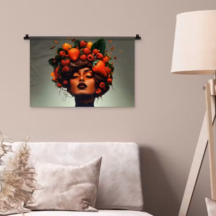 Wandkleed - Vrouw - Chocolade - Frambozen - Aardbeien - Koekjes — 2