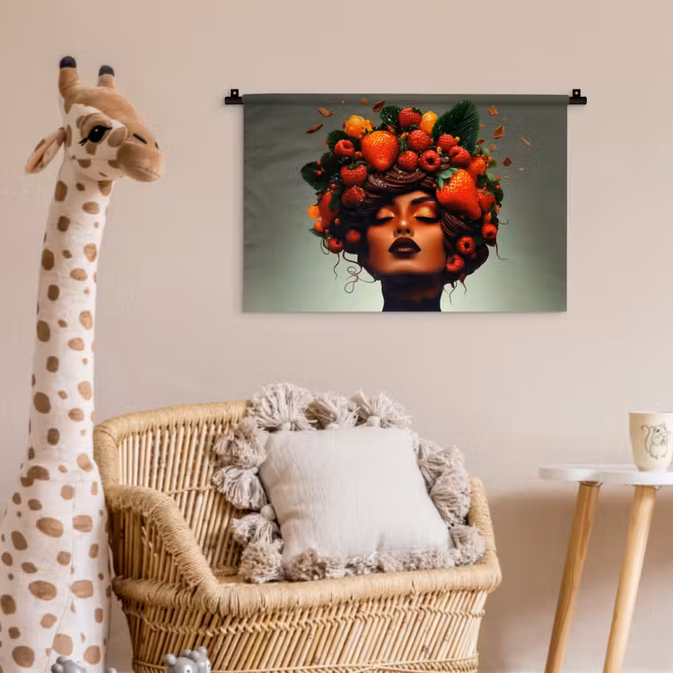Wandkleed - Vrouw - Chocolade - Frambozen - Aardbeien - Koekjes — 5