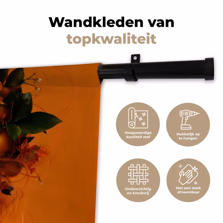 Wandkleed - Vrouw - Citroenen - Bloesem - Geel — 3