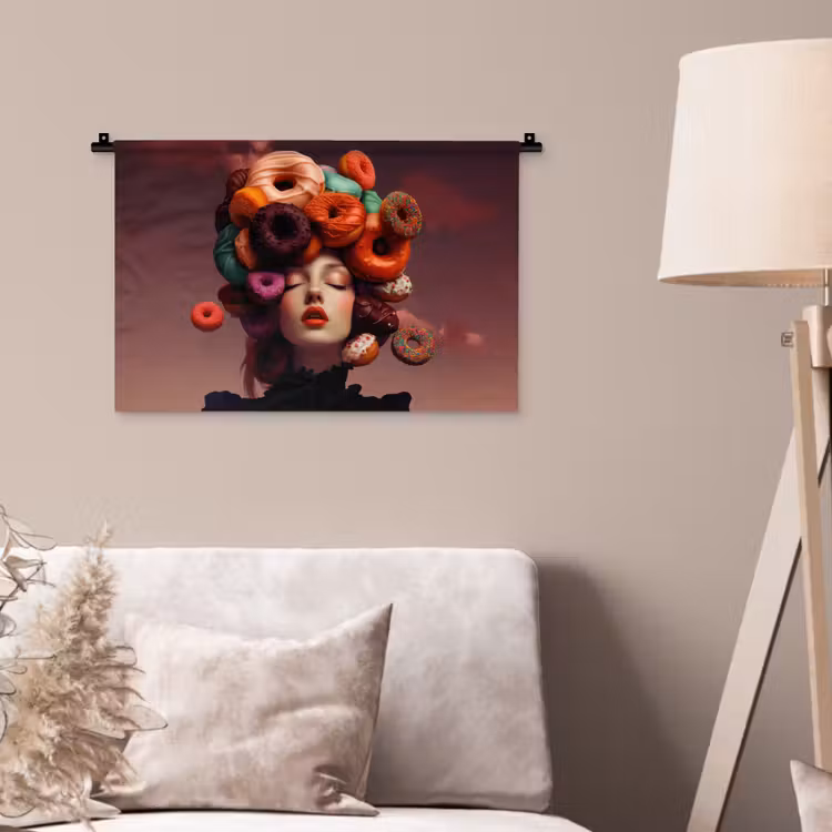 Wandkleed - Vrouw - Donuts - Kleurrijk — 2