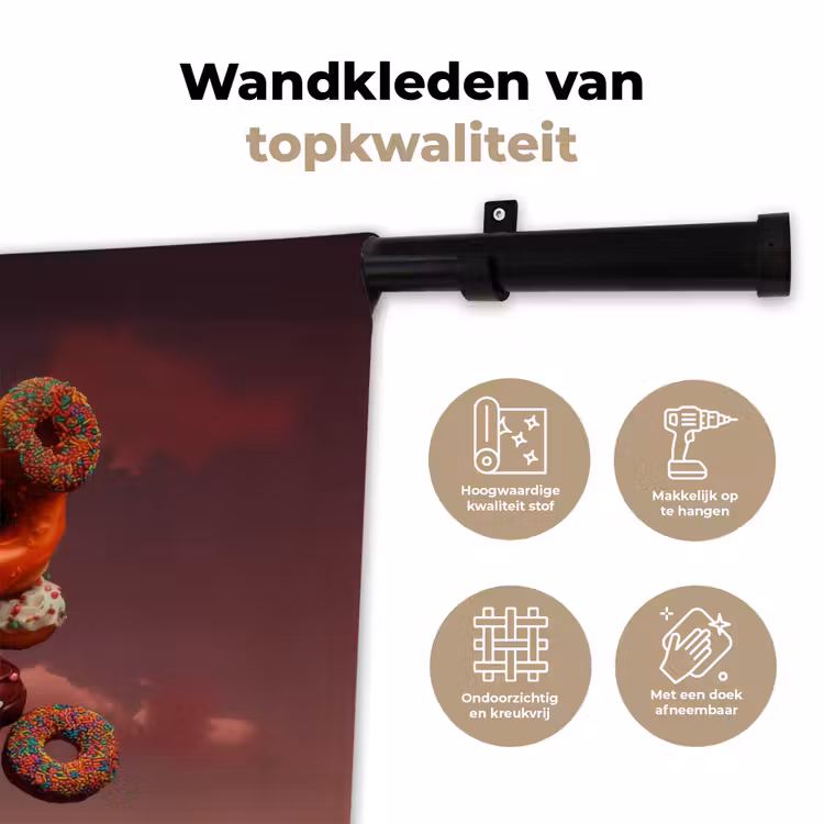 Wandkleed - Vrouw - Donuts - Kleurrijk — 3
