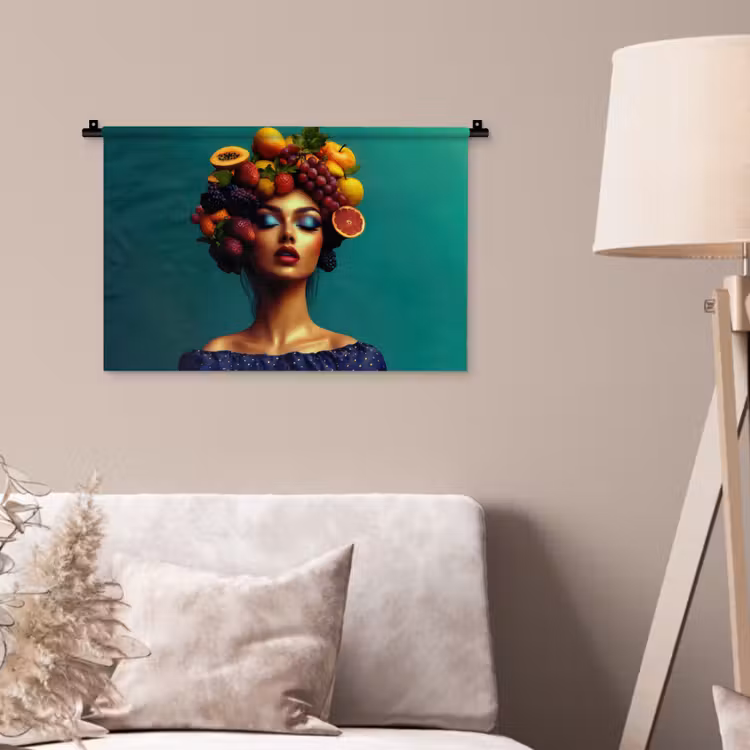 Wandkleed - Vrouw - Hoodtooi - Tropisch - Fruit - Druiven — 2