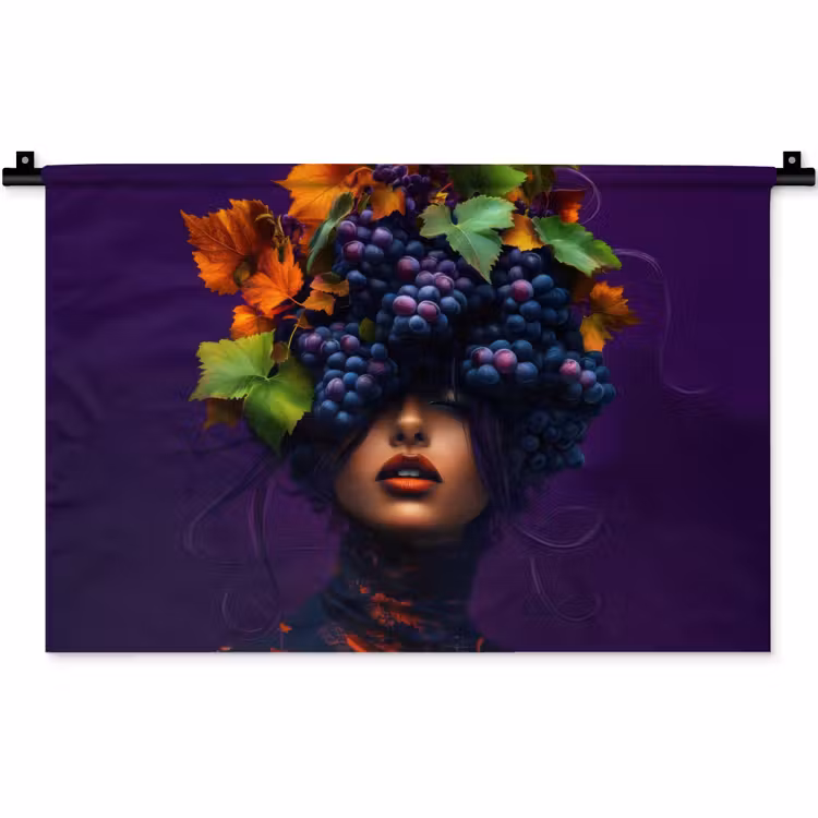 Wandkleed - Vrouw - Paars - Druiven — 1