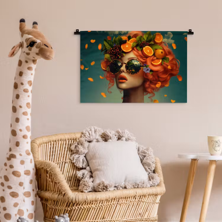 Wandkleed - Vrouw - Sinaasappel - Bessen - Oranje — 5