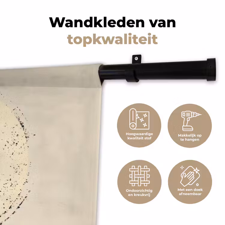 Wandkleed - Zwart - Bestek - Rondje — 3