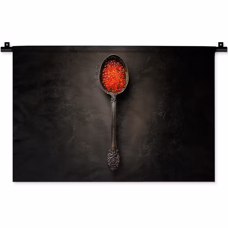 Wandkleed - Zwart - Lepel - Caviar — 1