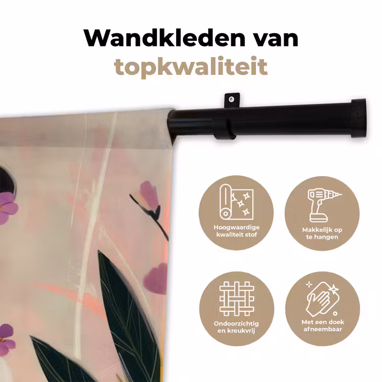 Wandkleed - Vrouw - Bloemen - Pastel — 3