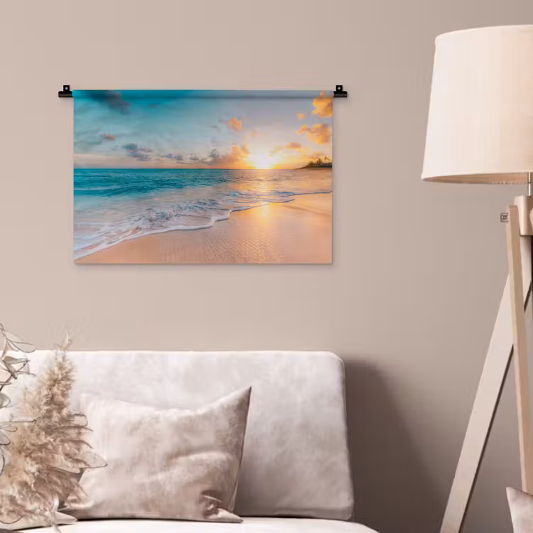 Wandkleed - Zonsondergang - Strand - Zee - Zomer - Blauw — 2