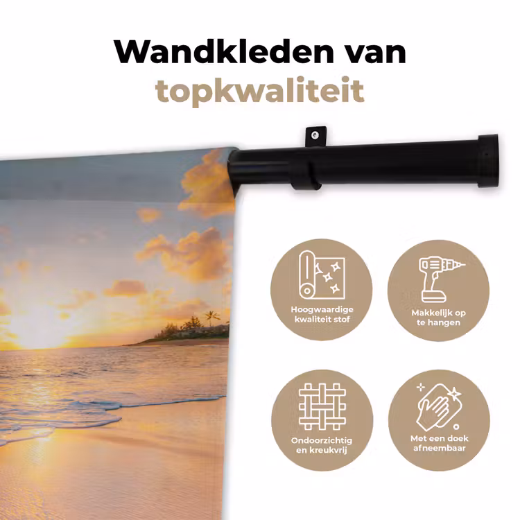 Wandkleed - Zonsondergang - Strand - Zee - Zomer - Blauw — 3