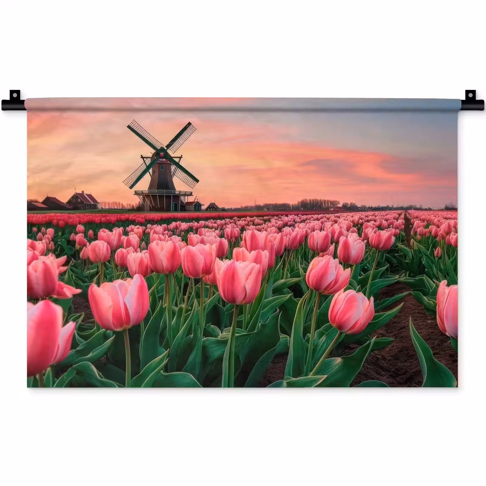 Wandkleed - Tulpen - Molen - Nederland — 1