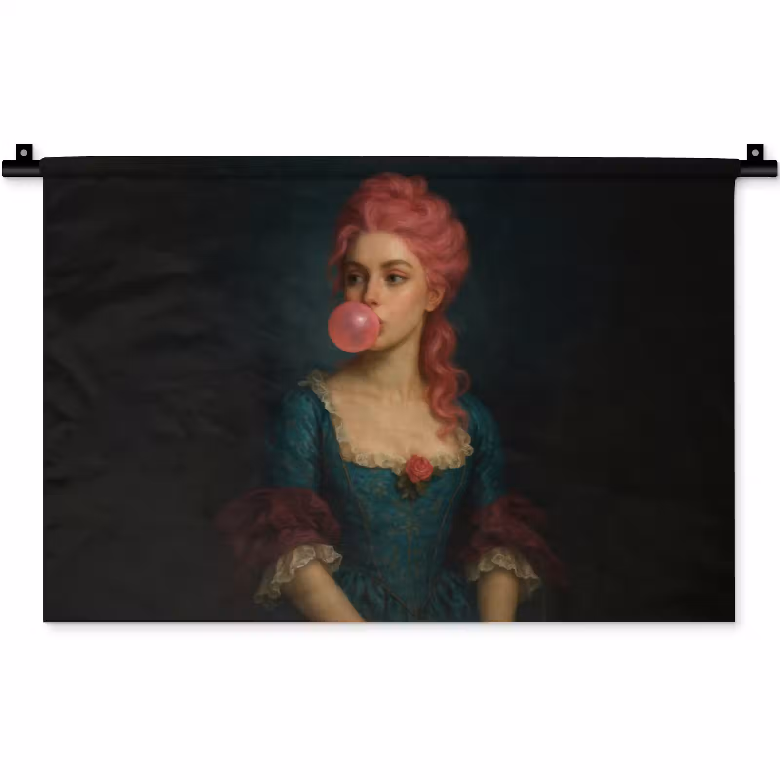 Wandkleed - Vrouw - Portret - Kauwgombel — 1