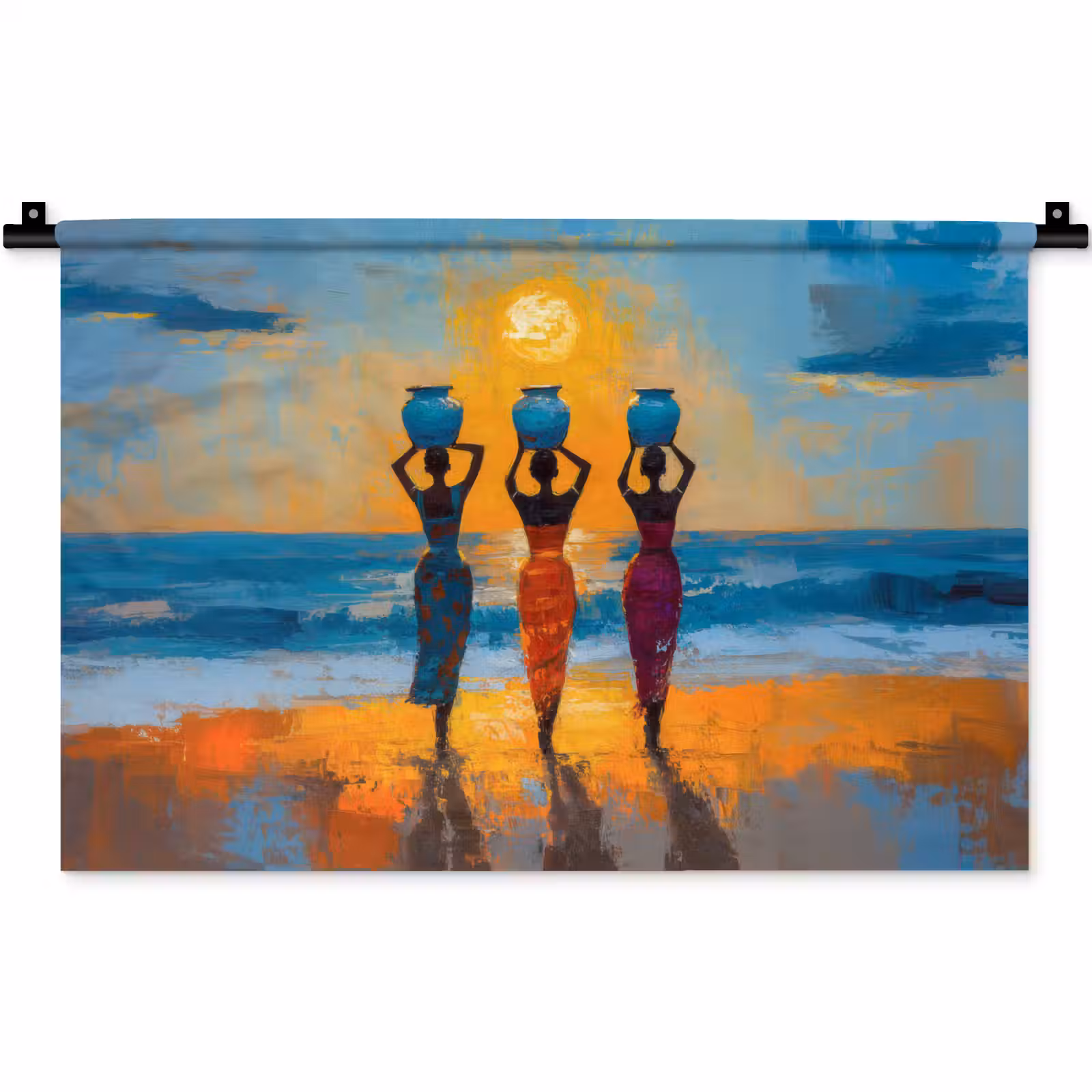 Wandkleed - Vrouwen - Strand - Zondsondergang — 1