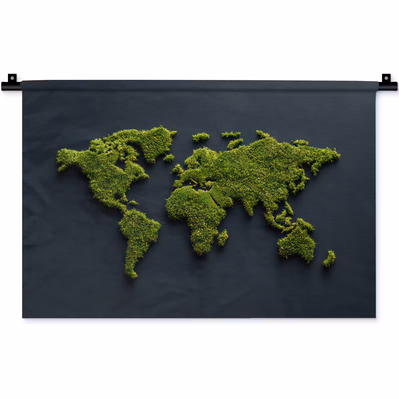 Wandkleed - Wereldkaart - Mos -Levendig effect — 1