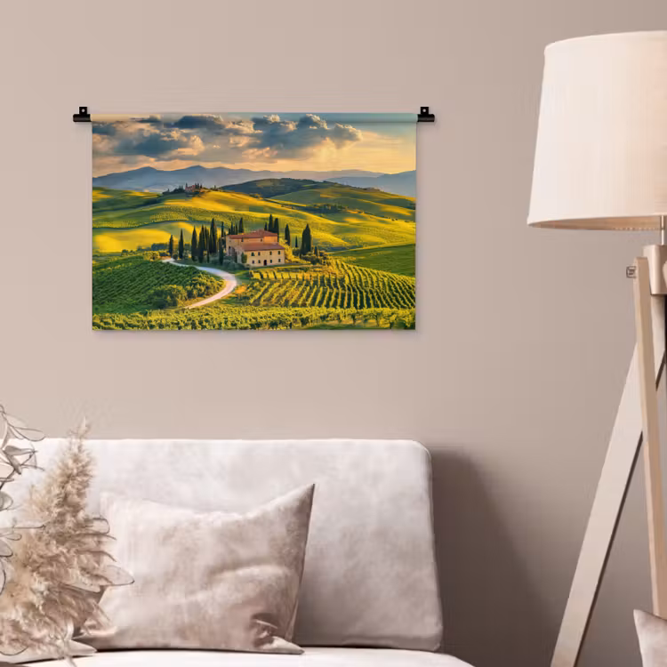 Wandkleed - Toscane - Landschap - Wijngaarden — 2