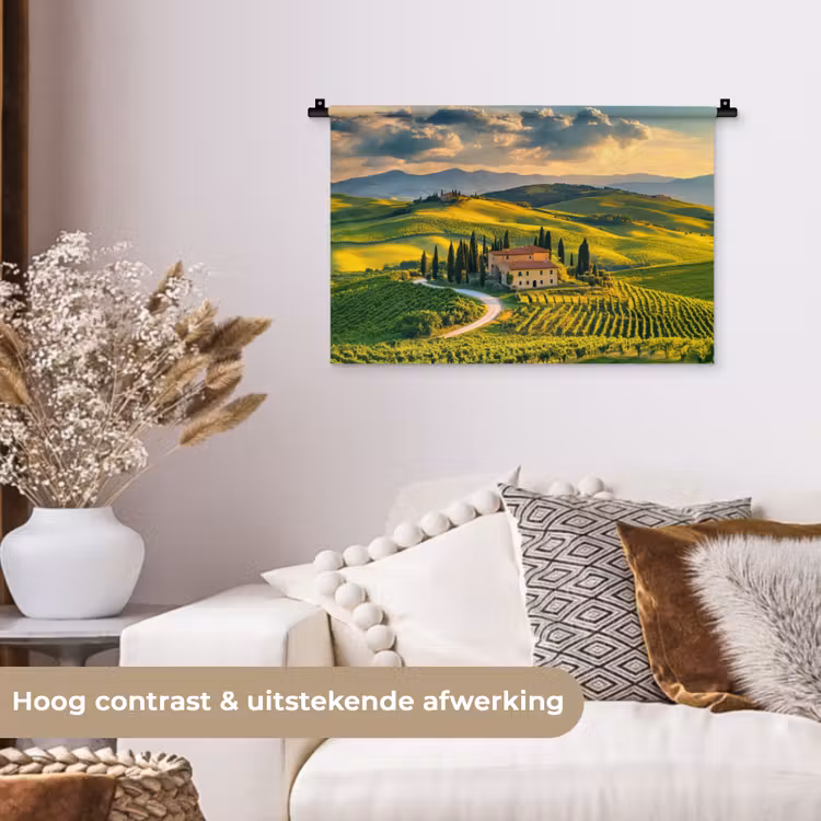 Wandkleed - Toscane - Landschap - Wijngaarden — 4