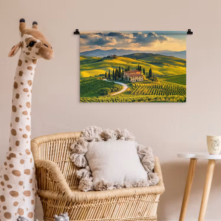 Wandkleed - Toscane - Landschap - Wijngaarden — 5