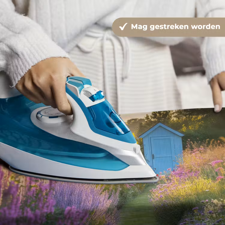 Wandkleed - Tuinhuisje - Blauw - Bloemen — 6